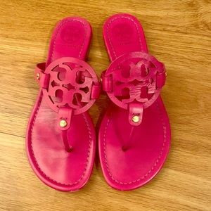 Authentic Tory Burch pink millers size 8
